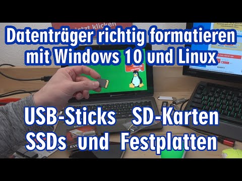 Windows 10 Linux Datenträger richtig formatieren ⭐️ USB-Stick SD-Karte SSD und Festplatte