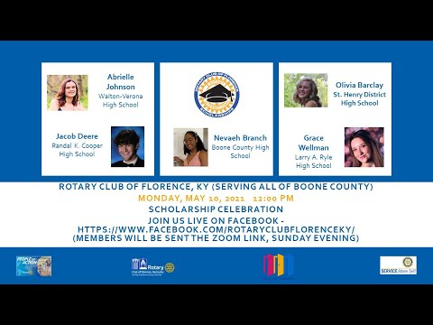 2021 05 10 Rotary Club of Florence Scholarship Recipient Celebration