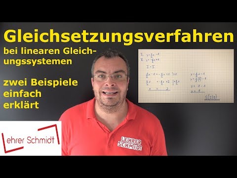 Equating method - two examples (calculating the intersection of two lines) | Lehrerschmidt