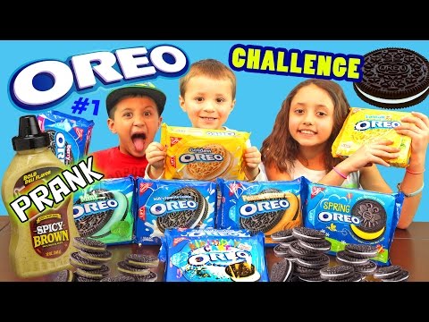 THE OREO CHALLENGE!! w/ SPICY Mustard Cookie Prank! Blindfolded Taste Test (Funnel Vision # 1) Video