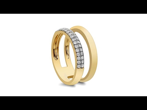 Diamond Couture 14K  0.3ctw Diamond Double Ring