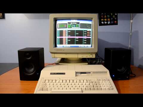 Tandy 1000 HX with Covox playing a 8 Channels MOD