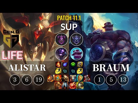 GEN Life Alistar vs Braum Sup - KR Patch 11.1