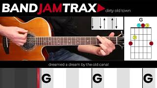 Dirty Old Town - The Pogues | EASY GUITAR LESSON | Scrolling Chords &amp; Lyrics