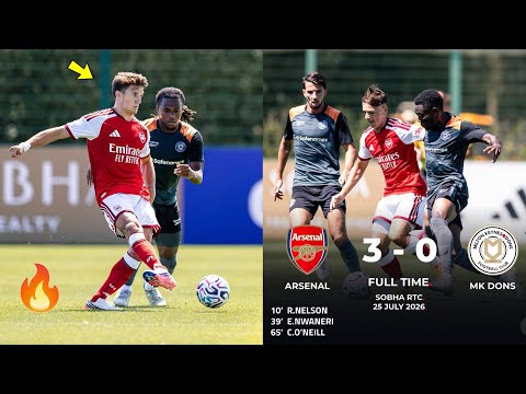 Arsenal Vs MK Dons (3-0) Close Door Game | Christos Tzolis Assist on Debut,Nelson,Nwaneri Goal