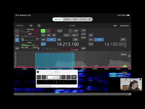 SDR Control fuers Ipad von Marcus-DL8MRE- mit dem IC-705 in Benutzung
