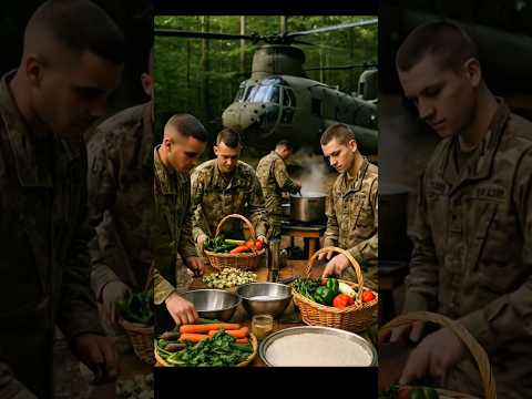 U.S. Army Soldiers Cooking in the Field with Chinook Helicopter | #army #cooking #helicopter #usa