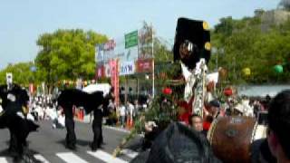 preview picture of video '獅子舞競演（中府三軒家六段獅子）／第61回丸亀お城祭り2010'