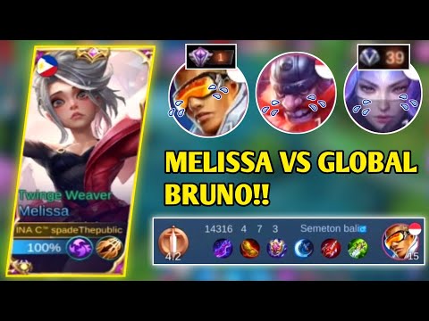 MELISSA VS TOP GLOBAL BRUNO!! BEST BUILD MELISSA 2022 | MOBILE LEGENDS