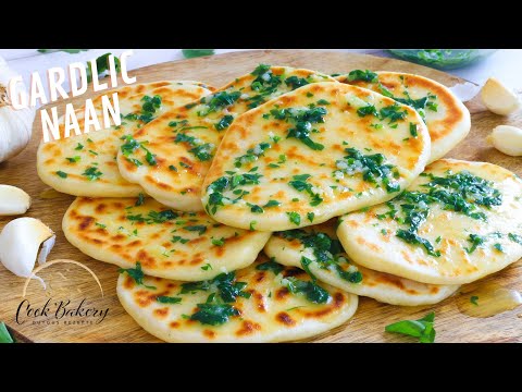 Garlic naan without yeast | Side dish for grilling - Garlic bread