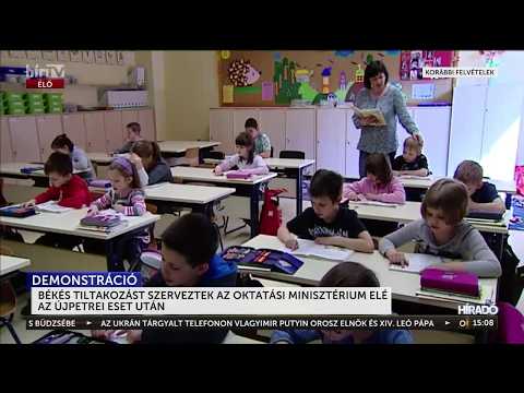 Békés tiltakozást szerveztek az oktatási minisztérium elé az újpetrei eset után - HírTV