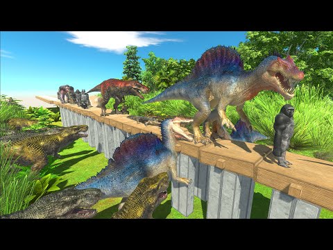 All Units Escape from T-REX Dinosaur - Animal Revolt Battle Simulator