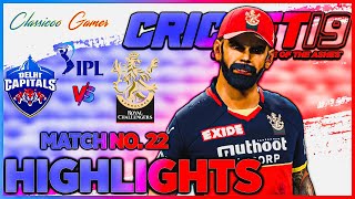 DC VS RCB IPL 2021 Highlights | VIVO IPL Match 22 Highlights - Cricket 19 PS4 DELHI VS BANGALORE