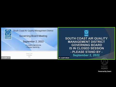 South Coast AQMD Governing Board Meeting - September 2, 2022