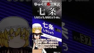 ゆっくり名字解説#45『七条』#shorts  #ゆっくり解説