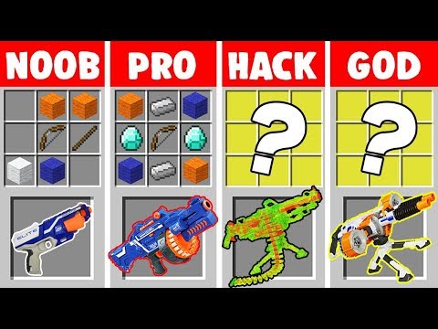 Minecraft NOOB vs PRO vs HACKER vs GOD: SUPER NERF GUNS CRAFTING CHALLENGE in minecraft - Animation