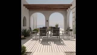 KETTLER BasicPlus Pro Garten-Essgruppe, silber/anthrazit, Alu/Textilene, Esstisch 160 x 95 cm, 6 Stapelsessel