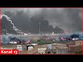 Footage From Yemen S Houthis Shows Huge Fires At Sanaa Airport After Israeli Strikes