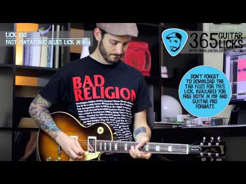 Lick 230/365 - Fast Pentatonic Blues Lick in Bm | 365 Guitar Licks Project
