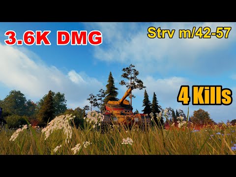 Strv m/42-57 - 3.6K Damage - 4 Kills - Map: Murovanka - Server: EU | World of Tanks