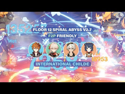 REALISTIC International Childe All Chambers (4* Weapons) - Floor 12 Spiral Abyss 2.7