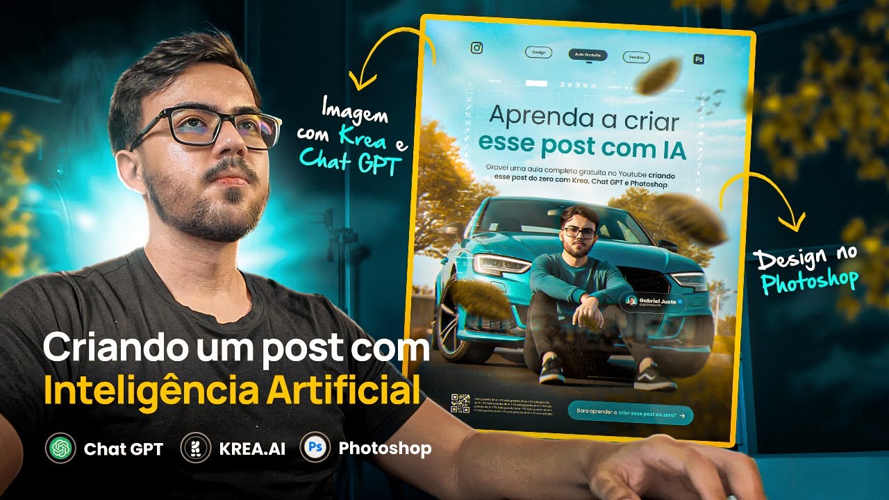 Como criar um POST com Inteligência Artificial do zero | Chat GPT, Krea e Photoshop