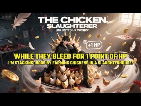 While They Bleed for 1 Point of HP, I'm Stacking 10000 by Farming Chickens in a Slaughterhouse!