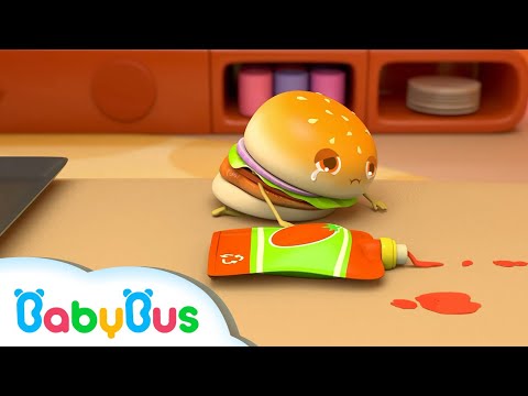 Capa de Um Hambúrguer Caiu na Mesa | Comidas Deliciosas | Aprender Números e Cores | BabyBus Português