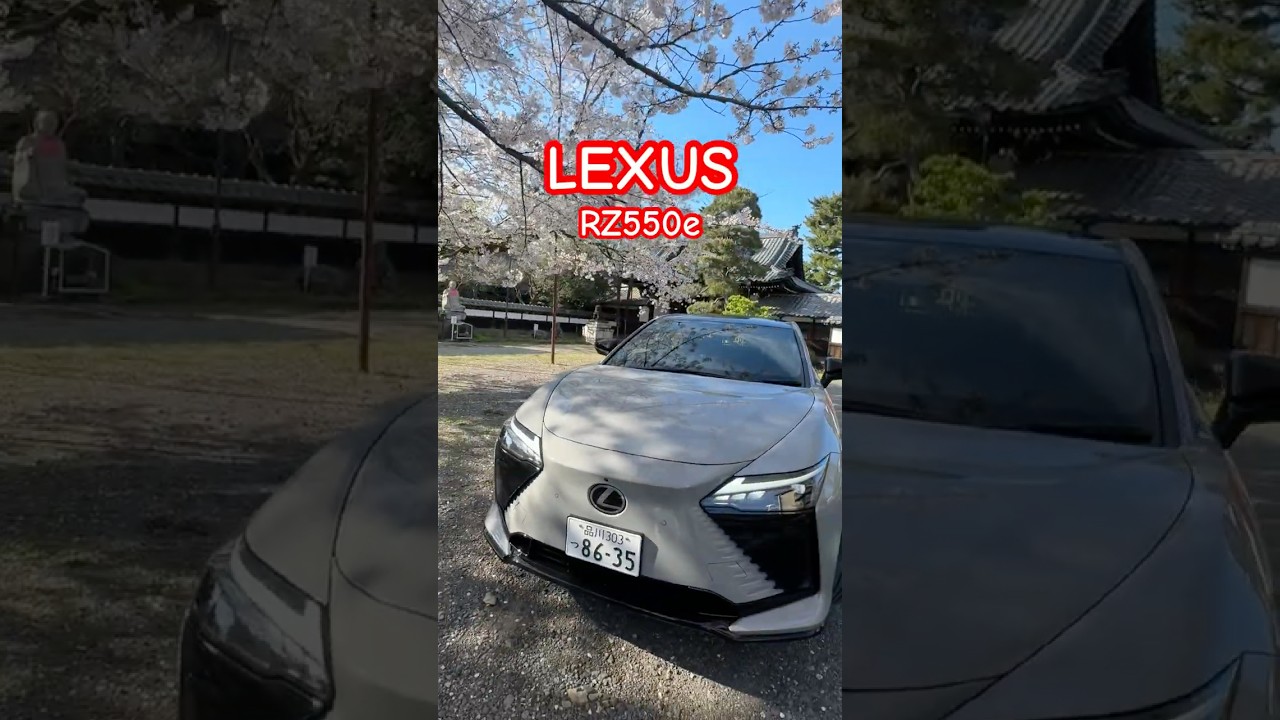 レクサス「RZ550e F sport」と桜🌸　#吉田由美ちゃんねる #yumiyoshida  #shorts #short