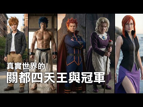 真實世界的關都四天王與冠軍青綠