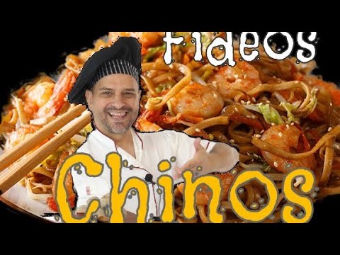 Fideos chinos con marisco. Receta casera.