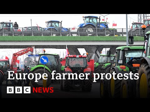 Europe farmers continue EU protests | BBC News