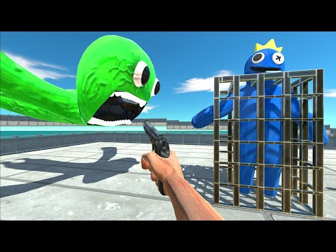 I Helped Jumbo Josh Rescue Rainbow Friends Blue - Animal Revolt Battle Simulator