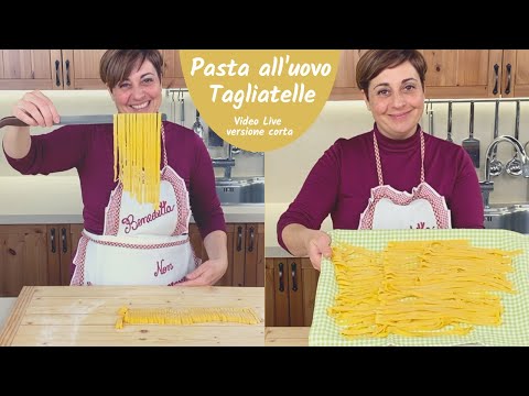FRESH EGG PASTA - HOMEMADE TAGLIATELLE Easy Live Recipe (Short Version)