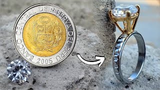 How To Make a Diamond Coin Ring? Coin diamond Ring| Handmade| Adamjewellery