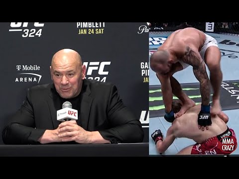 Dana White reacts to Jean Silva jumping off Arnold Allen at UFC 324