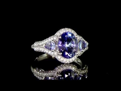 Lady's 14k White Gold 2.61ct (TW) Tanzanite and Diamond Ring