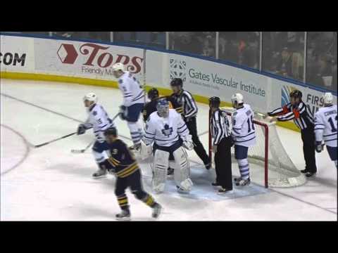 Ryan Miller robs Frattin. Toronto Maples Leafs vs Buffalo Sabres 4/3/12 NHL Hockey