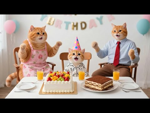 Papa Cat & Mama Cat Secretly Prepare a Surprise Birthday for Ginger 🎂🐾🎉 | Funny Cat Videos