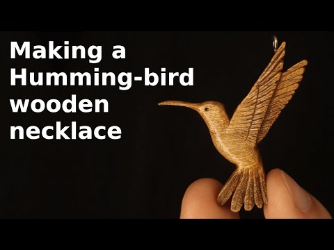 Making a Humming-bird wooden necklace