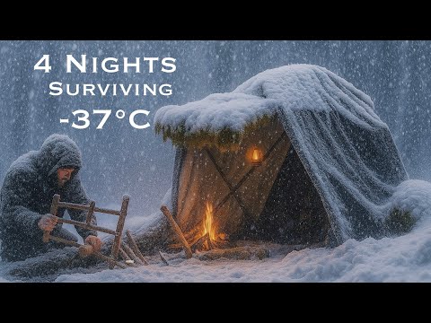 Can I Survive 4 Nights Alone in a Deadly –37°C Blizzard Without Any Gear, Shelter, Just fire ? 