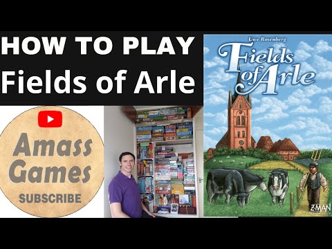 Fields of Arle board game - How to Setup, Play and Review. Solo and two player * AmassGames * Uwe HD