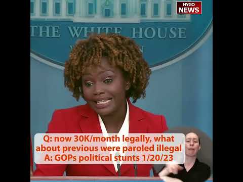 Q: now 30K/month legally, what about previous were paroled illegal A: GOPs political stunts