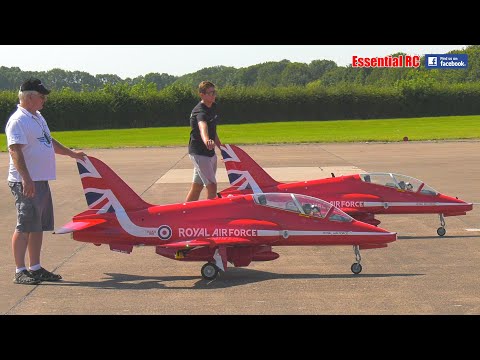 AMAZING "REDS DUO" RC TURBINE JETS emulate the Royal Air Force Aerobatic Team "RED ARROWS"