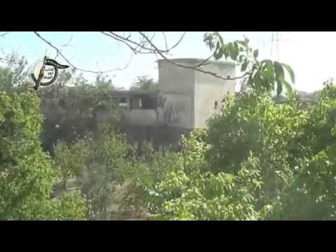 رصد كتائب نور الغوطة للأبنية التي تتمركز بها قوات النظام في بلدة المليحة في ريف دمشق قبل بدء عملية اقتحامها