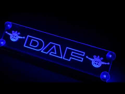 Led табличка для грузовика с надписью и логотипом "DAF", синяя подсветка - фото 3 - id-p1707767017