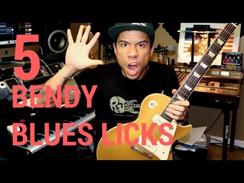 5 Bendy Blues Guitar Licks - How To - Guitar Tutorial with RJ Ronquillo