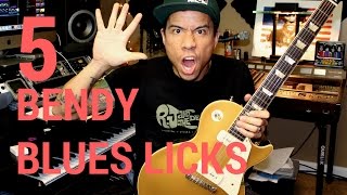 5 Bendy Blues Guitar Licks - How To - Guitar Tutorial with RJ Ronquillo