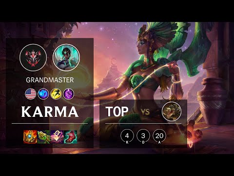Karma Top vs Renekton - NA Grandmaster Patch 11.15