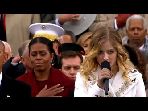 Jackie Evancho performing the National Anthem at the 2017 Presidential Inauguration